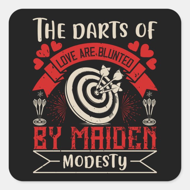 Sticker Carré Darts - Les fléchettes De L'Amour Sont Bébées Par  (Devant)