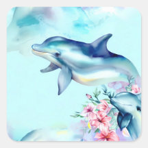 Dauphin aquarelle peint