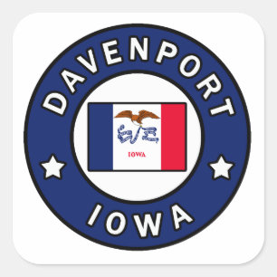 Sticker Carré Davenport Iowa