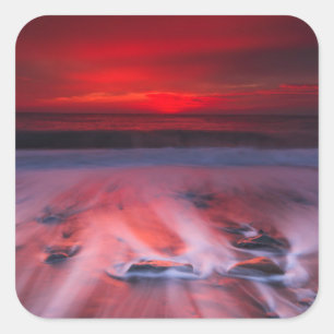 Sticker Carré Dawn Over The Stormy Sea