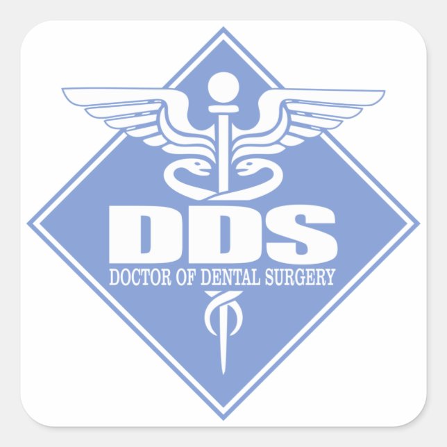 Sticker Carré DDS (caduceus) (Devant)