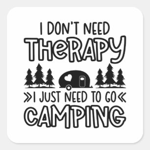Sticker Carré de devis de camping amusant