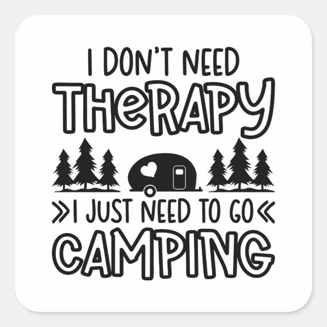 Sticker Carré de devis de camping amusant (Devant)