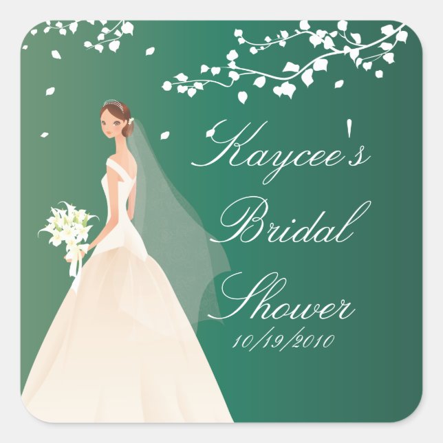 Sticker Carré de Fête des mariées Emerald Bride (Devant)