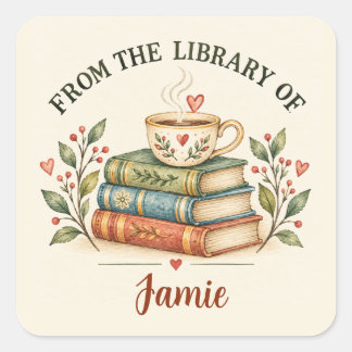 Sticker Carré De la bibliothèque de | Amoureux des livres person