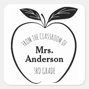 Sticker Carré De la classe de l'enseignant Apple