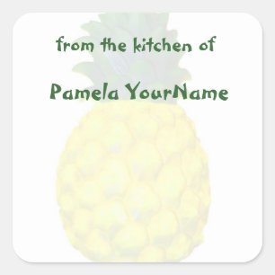 Sticker Carré De la cuisine de l'ananas