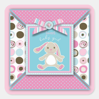 Sticker Carré de lapin doux