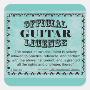 Sticker Carré de licence de guitare