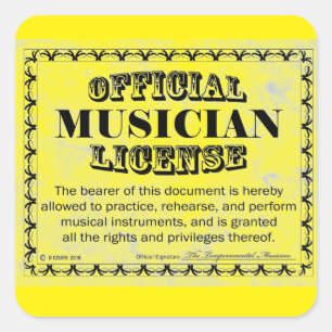 Sticker Carré de licence musicienne