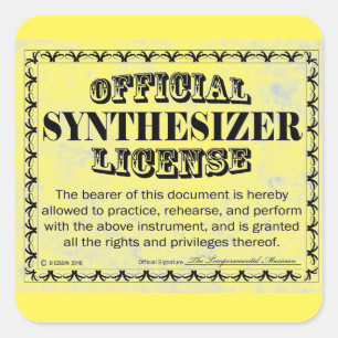 Sticker Carré de licence Synthesizer