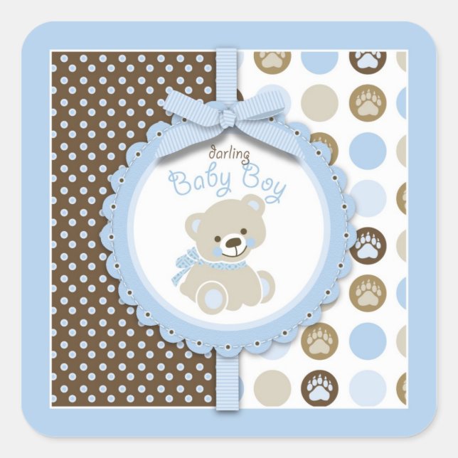 Sticker Carré de l'ours en peluche (Devant)