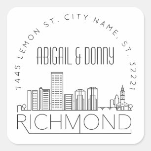 Sticker Carré de mariage de destination Richmond