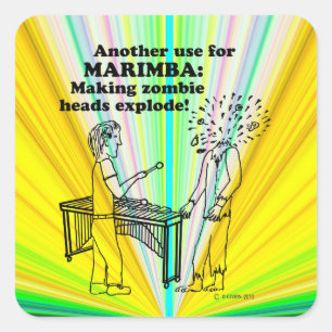 Sticker Carré de Marimba Zombie