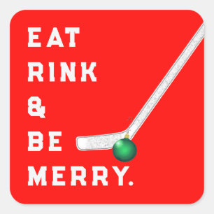 Sticker Carré de Noël de hockey