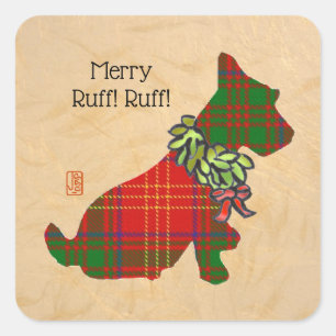Sticker Carré de Noël de Wee Scottie