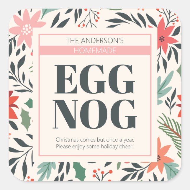 Sticker Carré de Noël Eggnog (Devant)