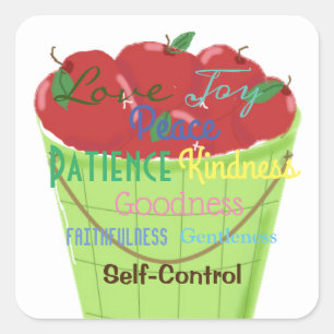 Sticker Carré de panier de fruits de l'esprit