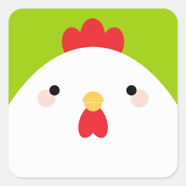 Sticker Carré de poulet blanc (Devant)