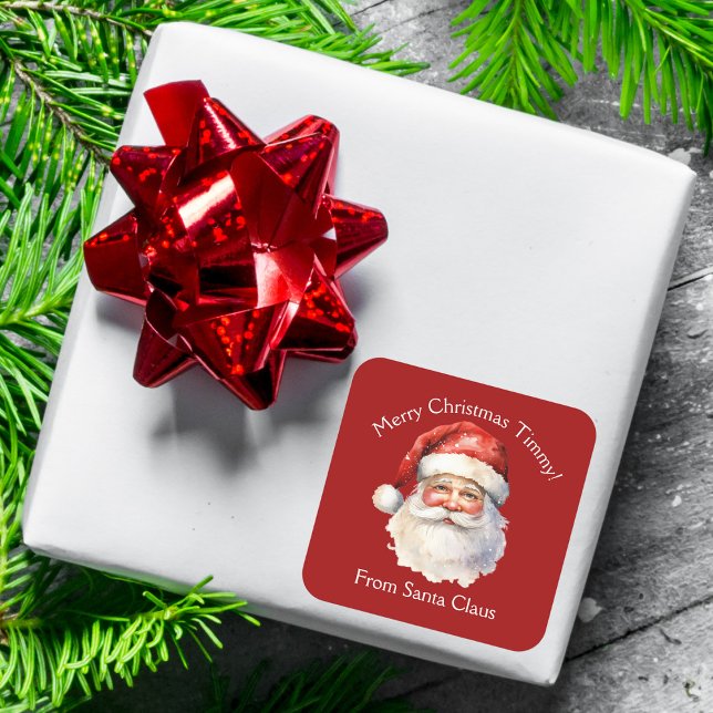Sticker Carré De Santa Claus Custom Red Kids Christmas Cadeau (Créateur téléchargé)
