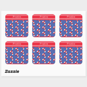 Sticker Carré de Sucre de canne de Noël personna