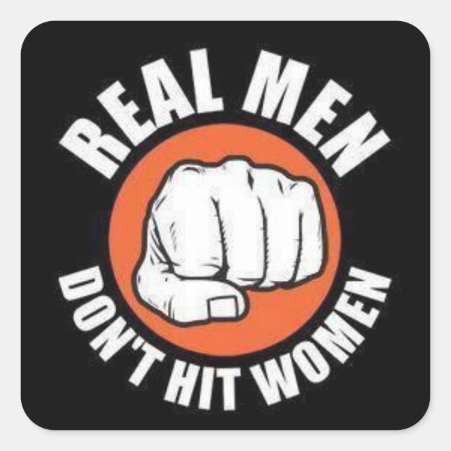 Sticker Carré De vrais hommes... (Devant)