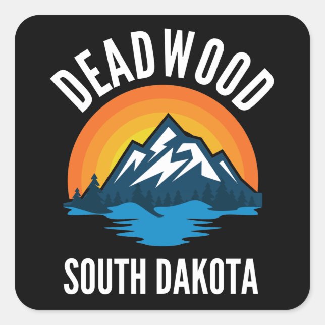 Sticker Carré Deadwood South Dakota Mountain (Devant)