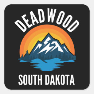 Sticker Carré Deadwood South Dakota Mountain