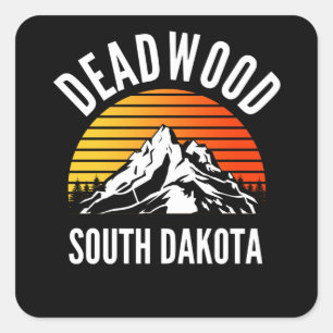 Sticker Carré Deadwood South Dakota Mountain