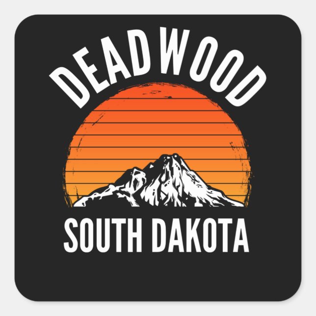 Sticker Carré Deadwood South Dakota Mountain (Devant)