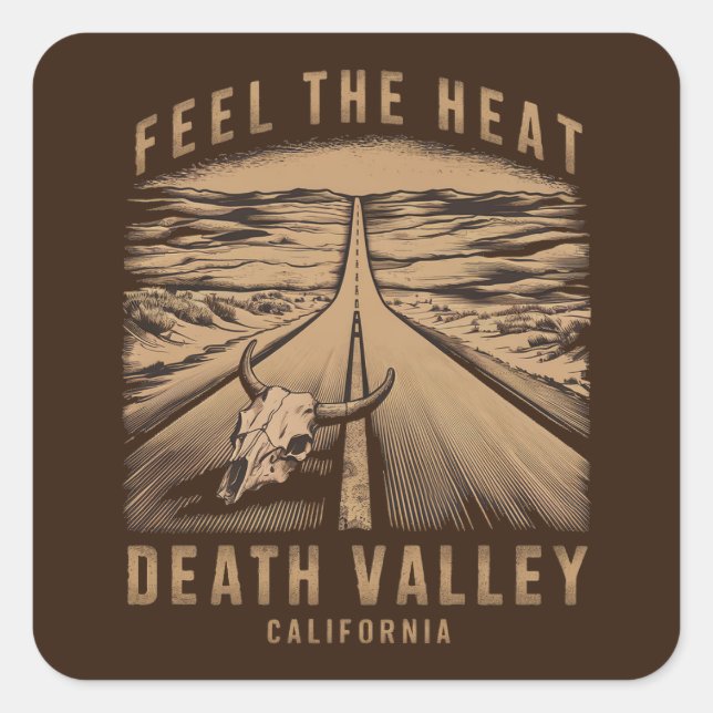Sticker Carré Death Valley California Sentez La Chaleur (Devant)