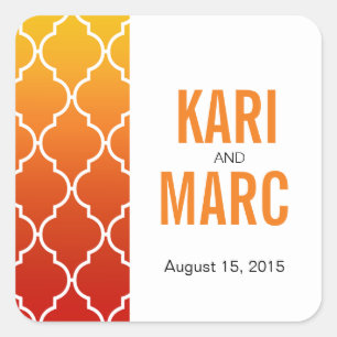 Sticker Carré Décal de préférence géométrique Ombre Quatrefoil  