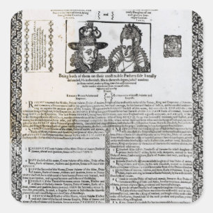 Sticker Carré Déclaration du mariage de Frederick V