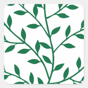 Sticker Carré Décor de feuilles vertes feuilles