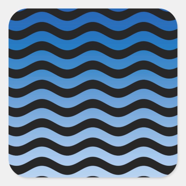 Sticker Carré Decor de stripes bleues (Devant)