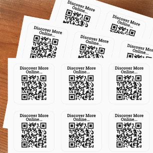 Sticker Carré Découvrir plus de conception de code QR en ligne g