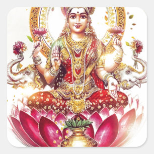 STICKER CARRÉ DÉESSE LAKSHMI