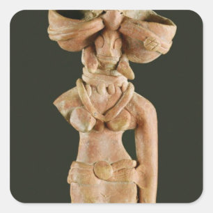 Sticker Carré Déesse mère en terre cuite, Mohenjodaro, 2300-1750