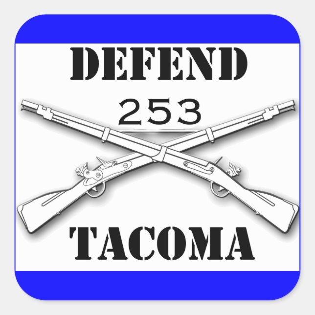 Sticker Carré Défendre le Tacoma (Devant)