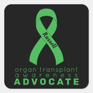 Sticker Carré Défenseur de la transplantation d'organe Noir