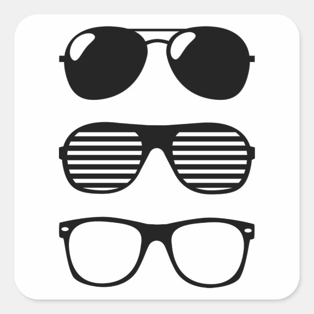 Sticker Carré Définir les lunettes de soleil (Devant)