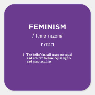 Sticker Carré définition du féminisme pourpre