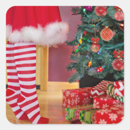 STICKER CARRÉ DÉGAGER L'ARBRE NOËL