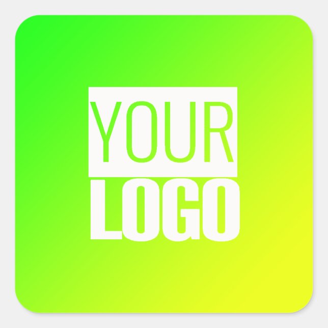 Sticker Carré dégradé jaune vert -votre logo (Devant)