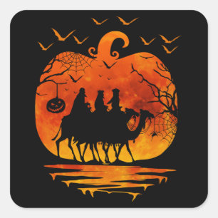 STICKER CARRÉ DÉGUISEMENT DE NOËL HALLOWEEN CITROUILLE CADEAU DE