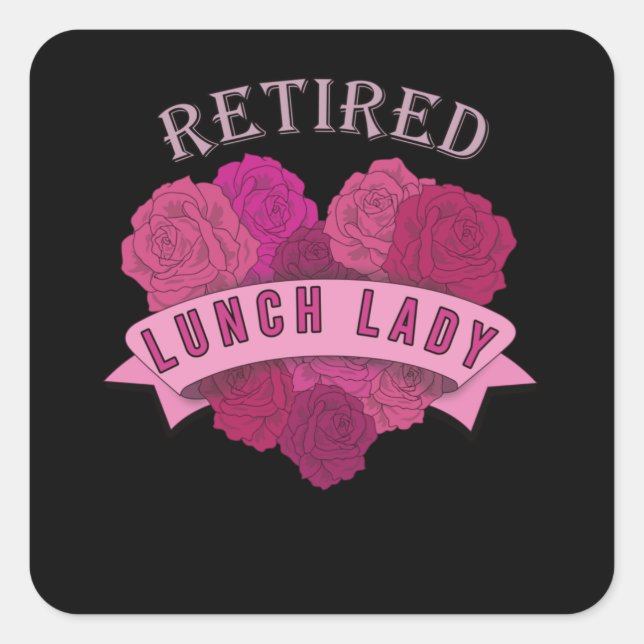 Sticker Carré Déjeuner à la retraite Lady Gift School Cafétéria (Devant)