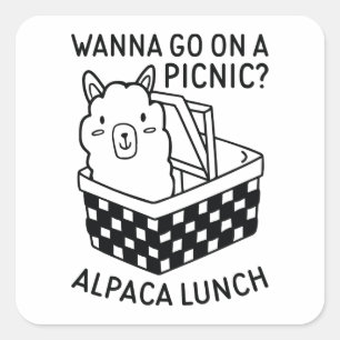 Sticker Carré Déjeuner d'Alpaca