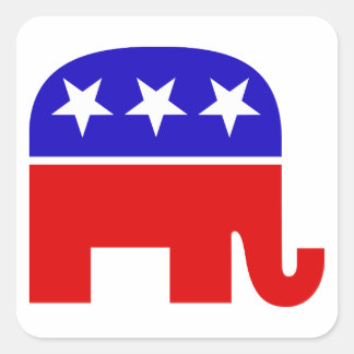 Sticker Carré d'éléphant républicain