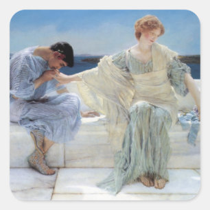 Sticker Carré Demandez-moi plus par Sir Lawrence Alma Tadema