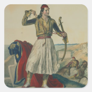 Sticker Carré Demetrius Mavromichalis, soldat grec et patroui